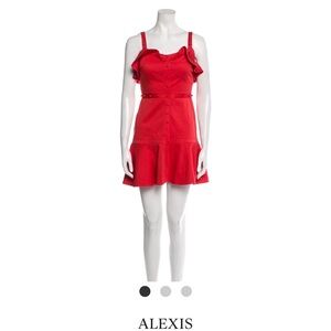 Alexis Red Square Neck Mini Dress